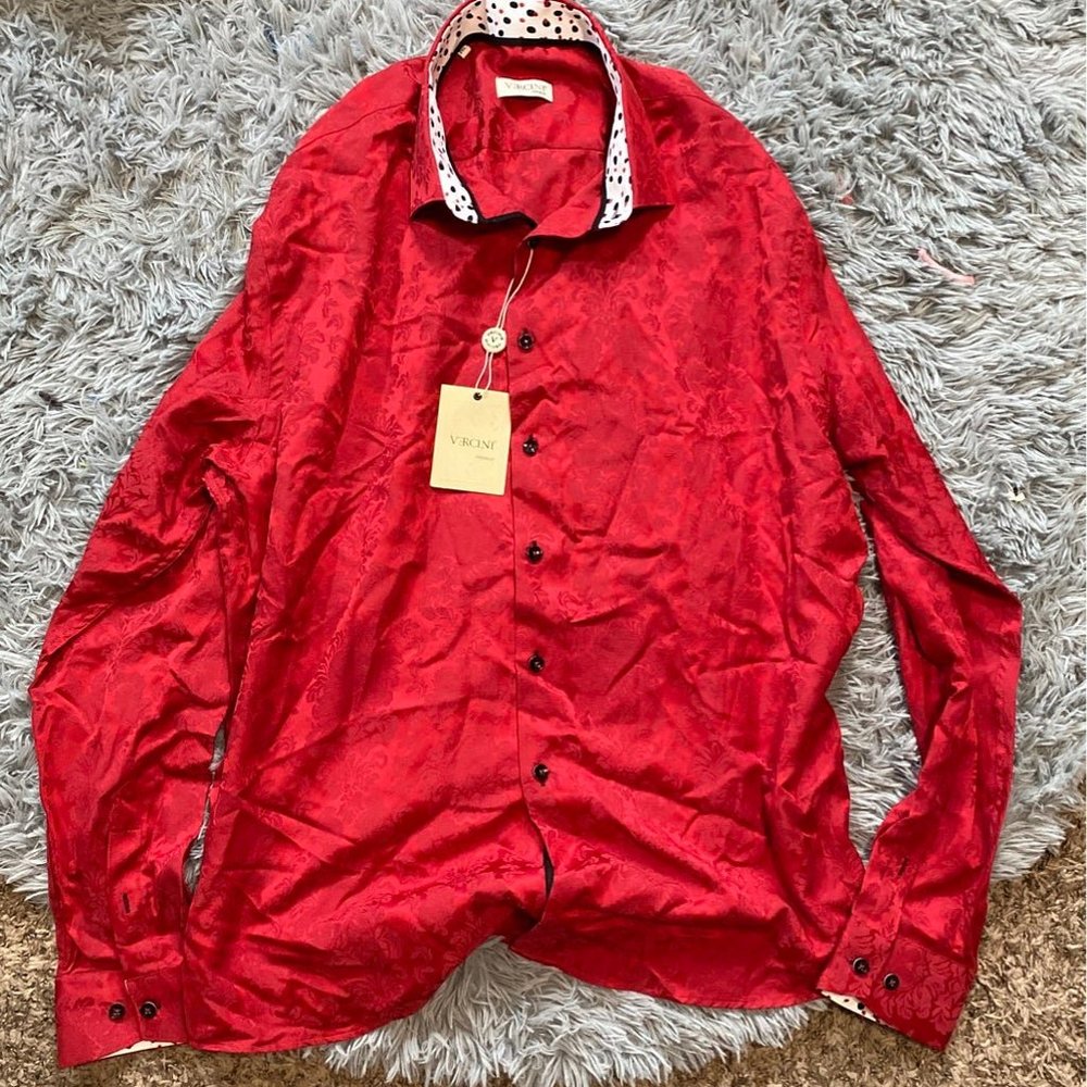 VERCINI Premium 2XL Red Collared Shirt [NEW]